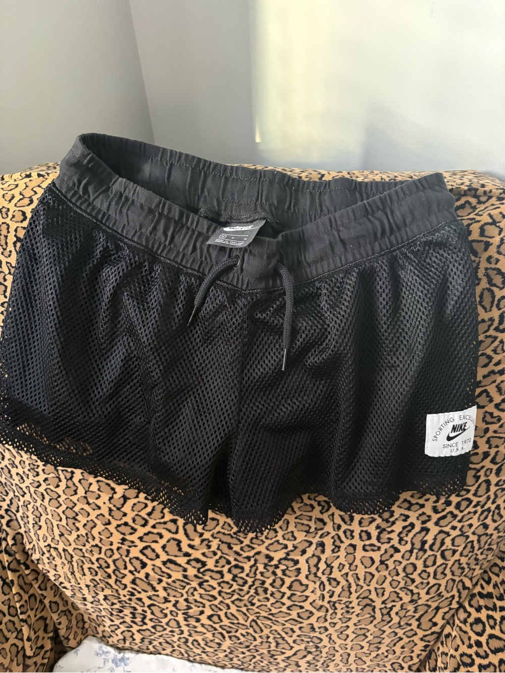 Nike Black Mesh Athletic Shorts with Drawstring